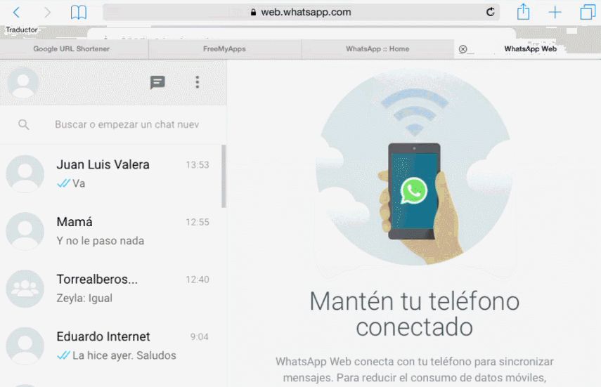 WhatsApp Web en iPad